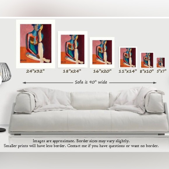 DAYDREAM ll 8x10 Print Abstract Figure Study Woman Expressive Portrait Painting - Picture 3 of 3